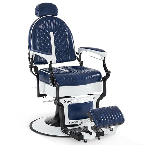 BarberPub Silla de peluquero vintage de metal resistente multiusos profesional reclinable hidráulica salón de belleza silla de spa Equipo de estilo