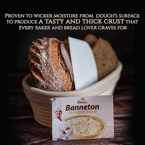 Miniatura 28 de Cesta de pan de 9 pulgadas a prueba de Banneton, cuenco para hornear, regalos para panaderos, cestas de prueba para pasta madre, herramienta