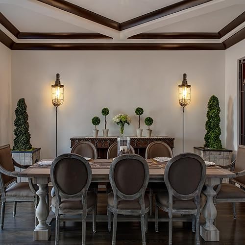 Miniatura 5 de Lámpara de pared industrial enchufable de 14.2 pulgadas con enchufe UL con interruptor de encendido y apagado, iluminación rústica de bronce para