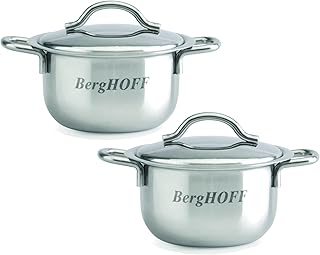 BergHOFF Set of 2 Mini Pots, Silver