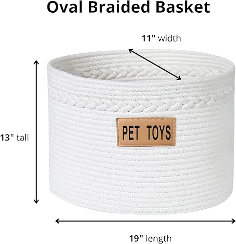 Miniatura 8 de Midlee Cesta de juguetes con mango trenzado ovalado