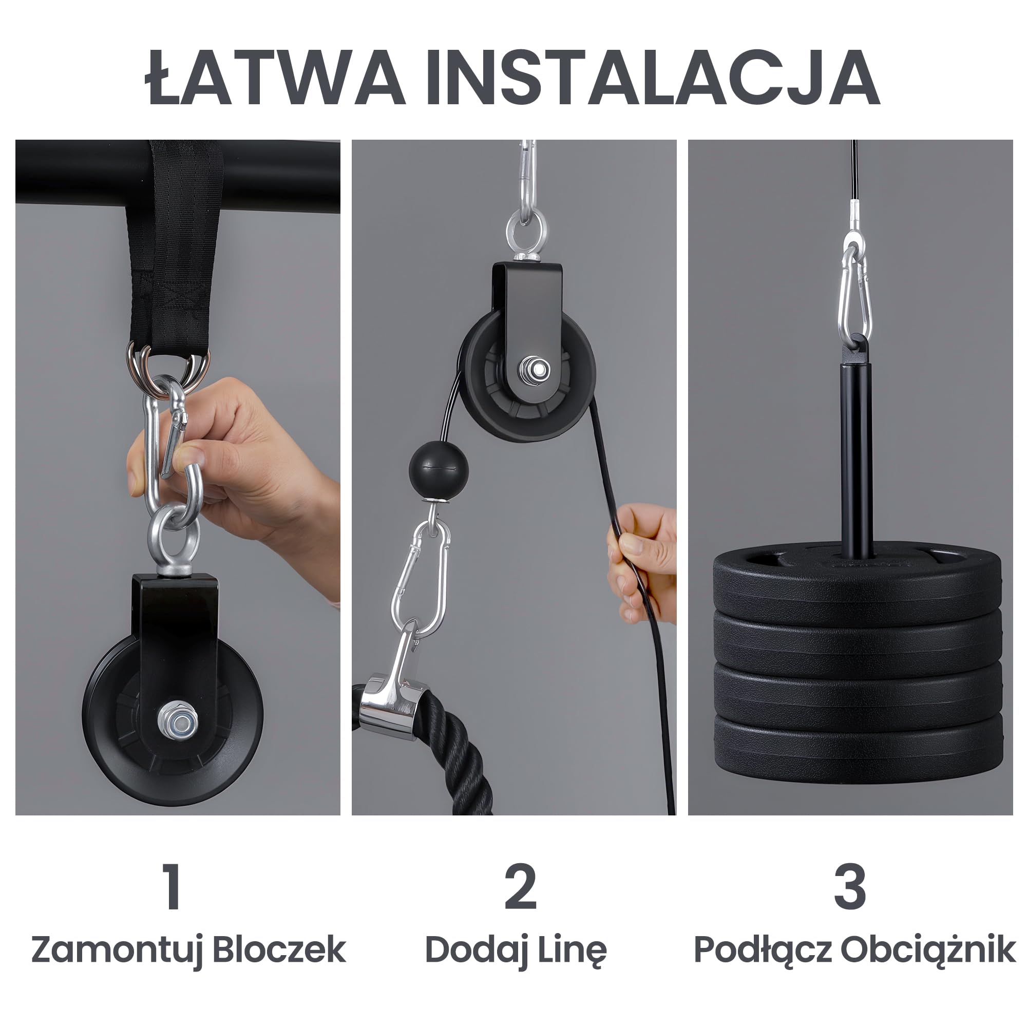 Ultrasport Wyciąg Linowy do Ćwiczeń Urządzenie do Latzugu i Tricepsów do Domu System Linkowy, Stacja Siłowa z Wyciągiem, Wieża Kablowa, Pulley System, Lat Pulldown