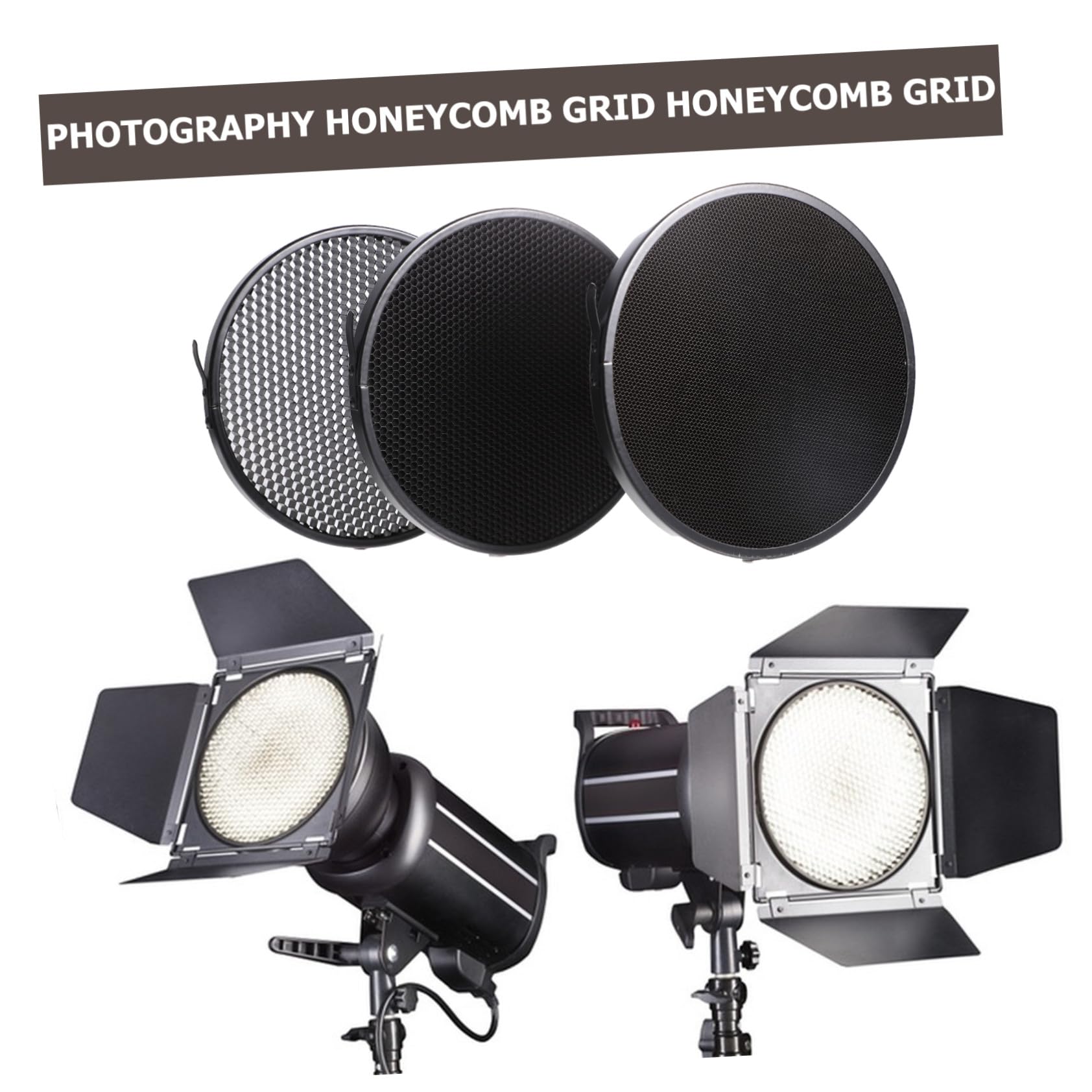 HOMSFOU Rejilla de Panal para Reflector de Flash Liberación Rápida, Aleación de Aluminio, Emisión Precisa de Haz, Accesorio Adecuado para Fotografía de Estudio Profesional