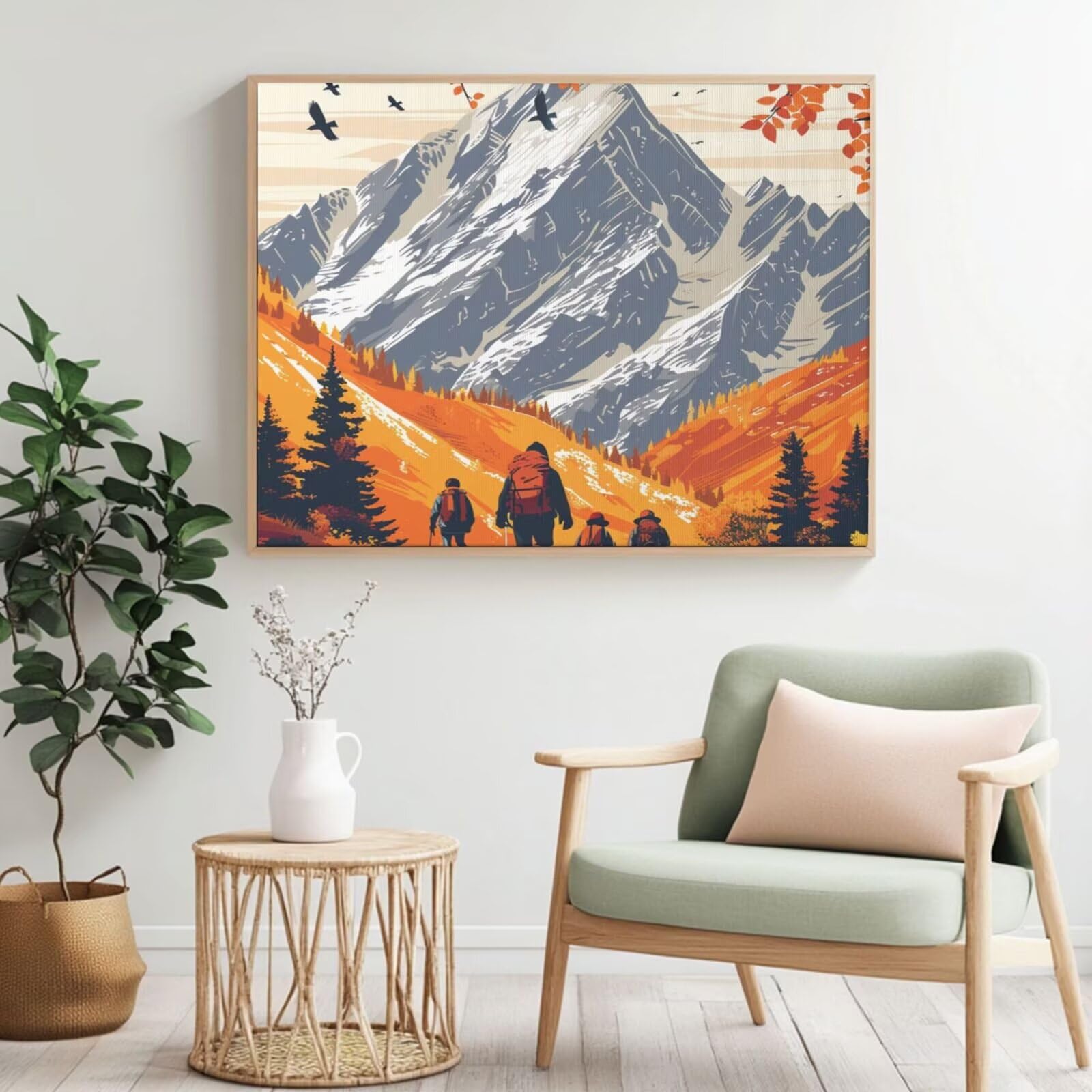 Kit per pittura con numeri per adulti, motivo: margherite con numeri per principianti, pittura acrilica con 6 pennelli, kit di pittura a olio per decorazione da parete, 90 x 65
