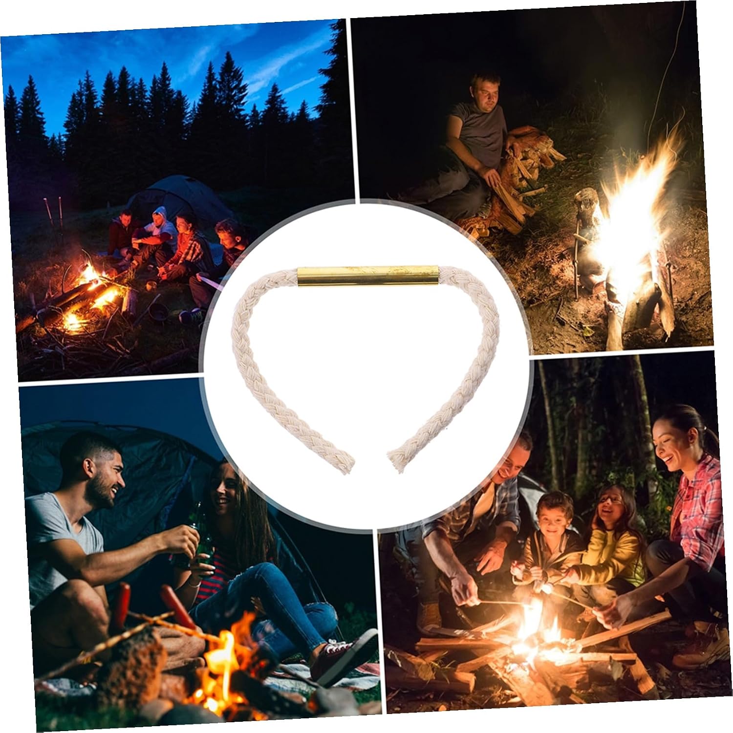 Survival Wick Rope Fire Starter 2pcs Outdoor Camping Fire Starter Cord Hemp Wick Rope for Emergency Survival and Hiking