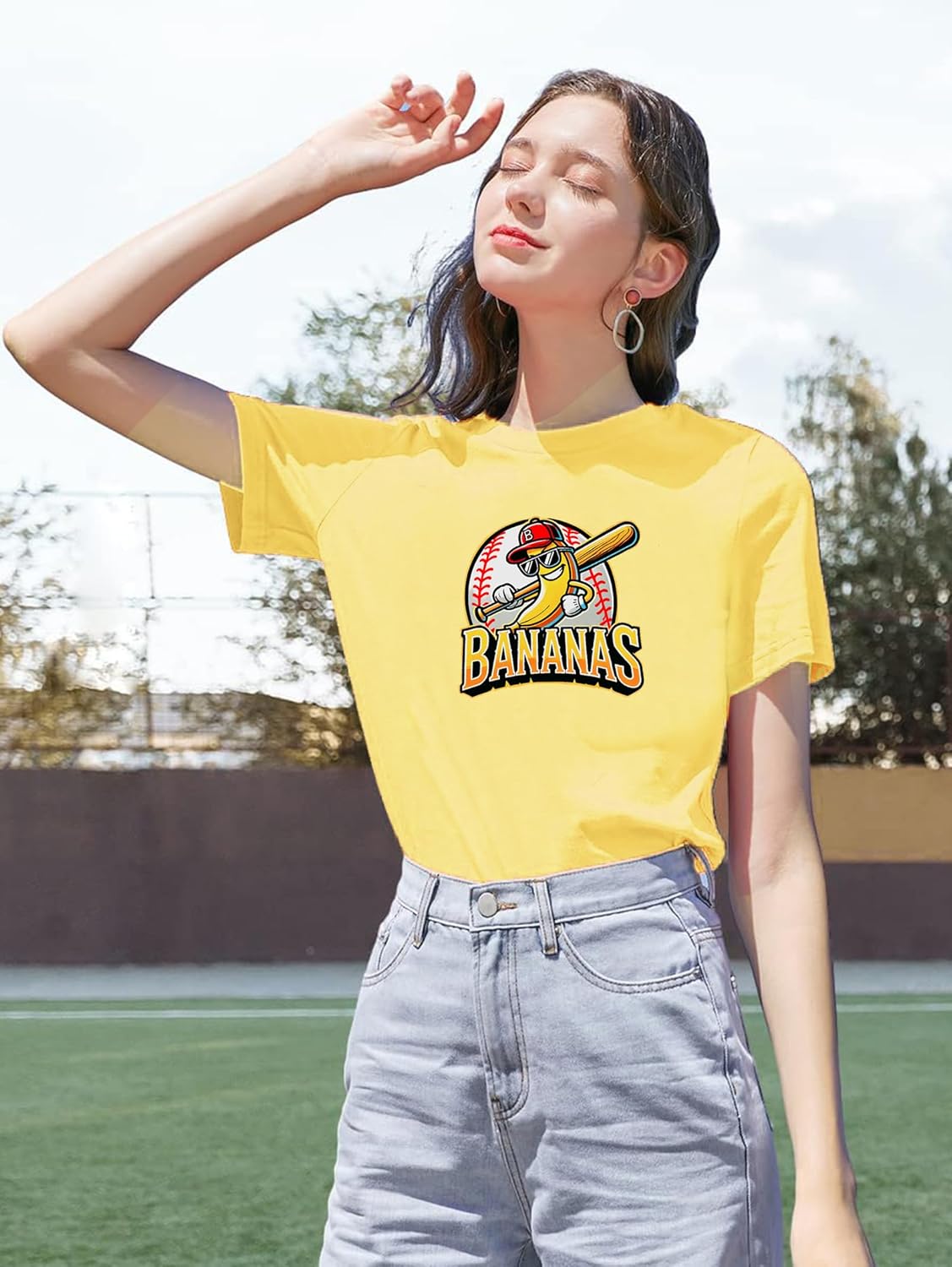 Banana Shirts Baseball Shirt Baseball Player T-Shirts Team Women Baseball Mama Tee Funny Baseball Fan Short Sleeve Top - Image 2