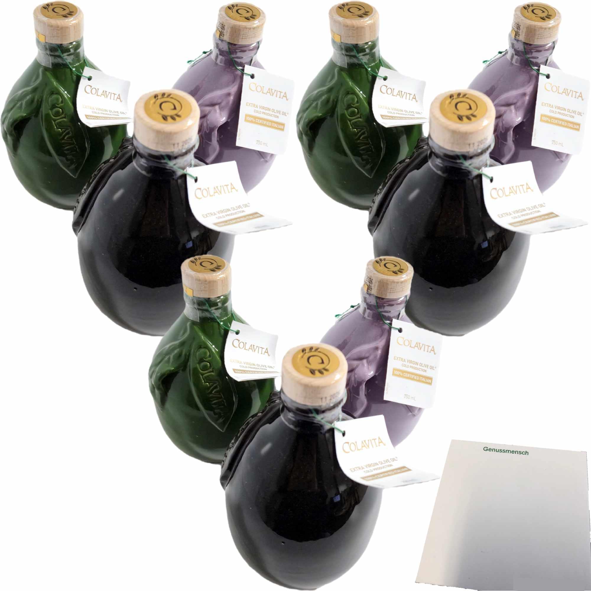 usy Bundle für Colavita Olivenöl Extra Vergine Extra natives Olivenöl in Keramik Amphore 3er Pack (3x3x250ml) + usy Block