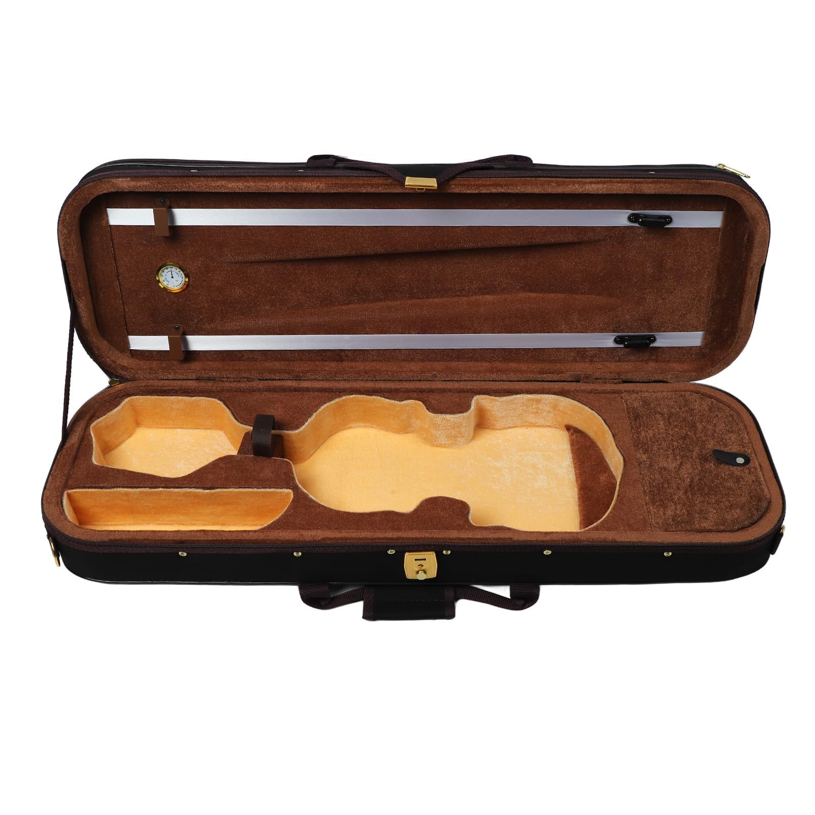 Geigenkasten in 4/4-Größe mit Integriertem Hygrometer. Hartschalen-reflektierendes Material Zum Schutz von Musikinstrumenten