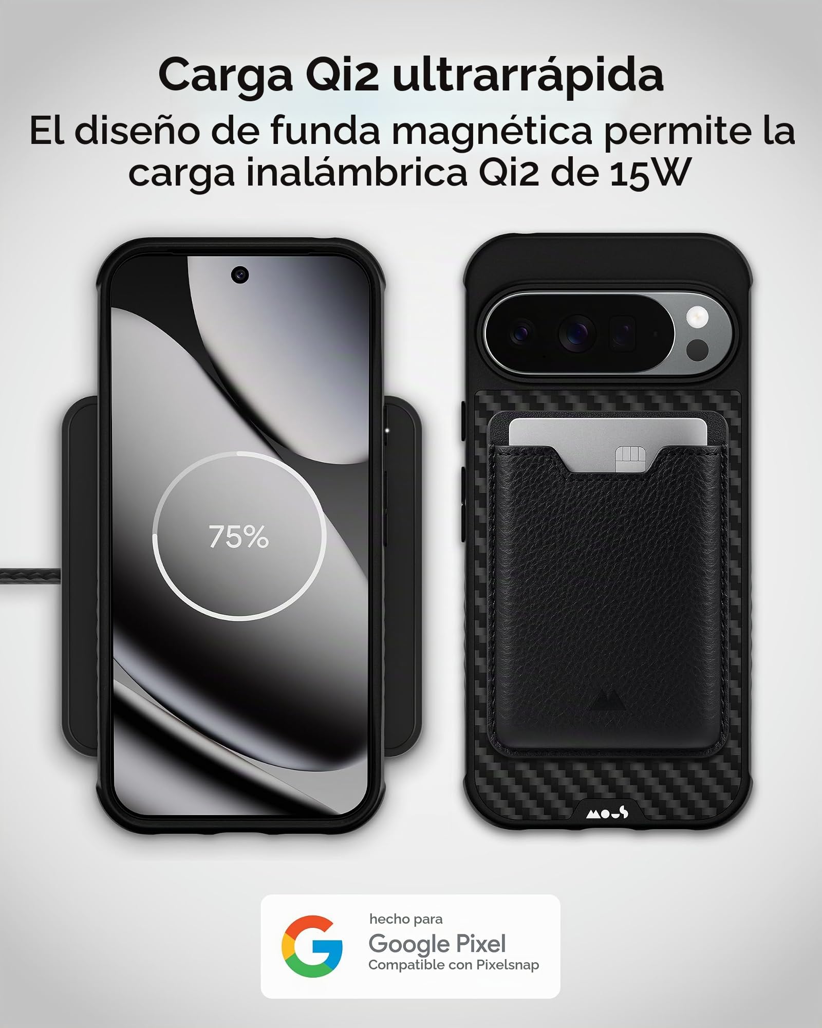 Mous para Google Pixel 10 Pro XL Limitless Fibra de Aramida Funda, Compatible con MagSafe - Negro