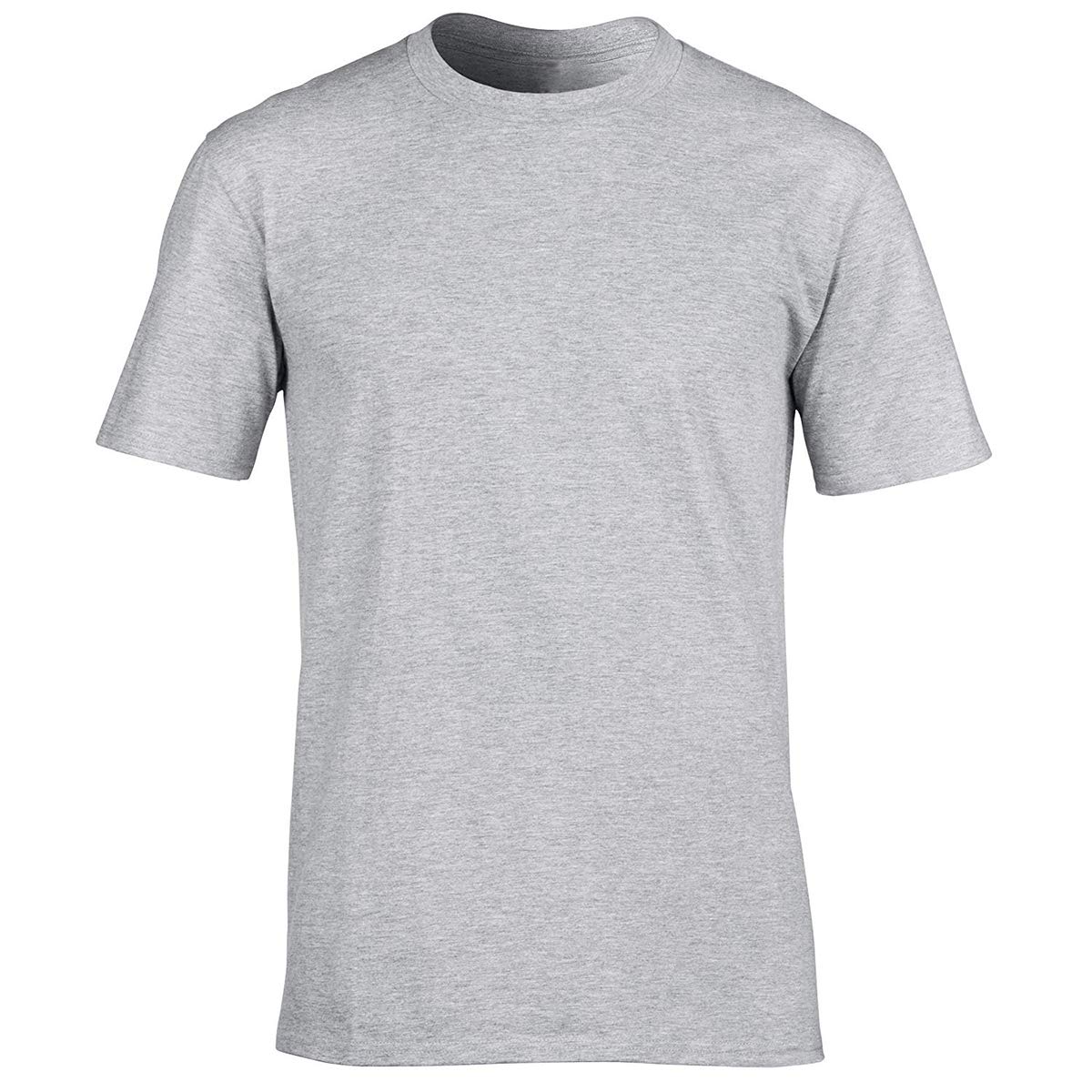 Men's Classic Basic Solid Ultra Soft Cotton T-Shirt (Grey, L)