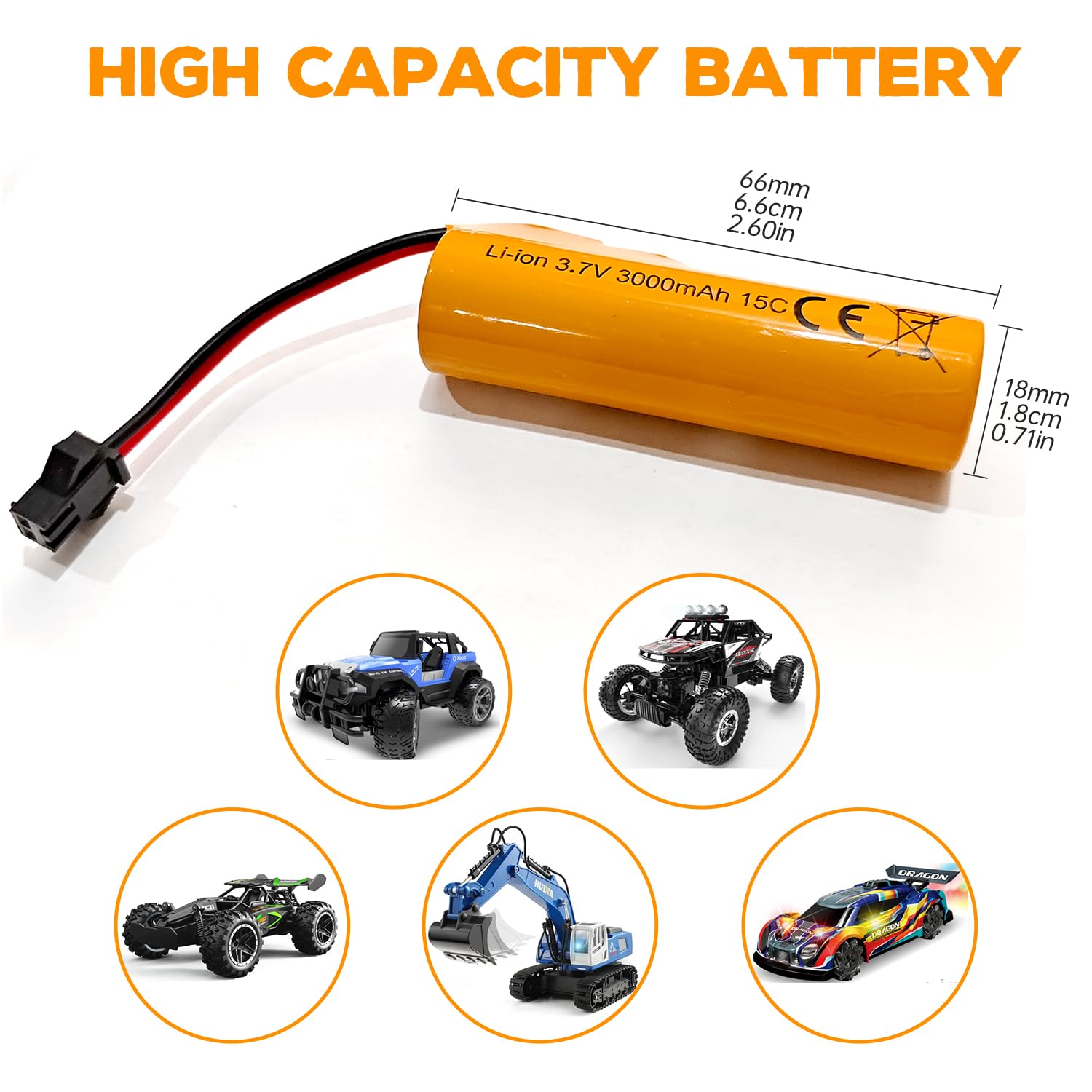 2 Batterie Agli Ioni Di Litio Ricaricabili SM-3P 7,4 V 500 MAh, Con Cavo Di Ricarica Usb Adatte Per Giocattoli Radiocomandati Rc Cars Stunt Flippers Rc Barche Rc Trucks Rc Veicoli Da Costruzione 2 2