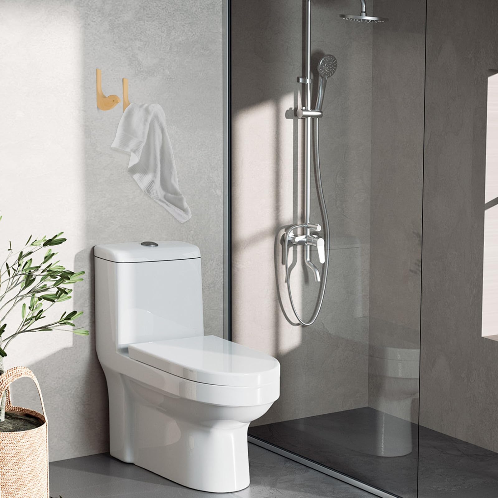 Set Di 2 Ganci A Muro In Legno A Forma Di Uccello - Appendiabiti Decorativi Con Viti - Per Casa E Ufficio