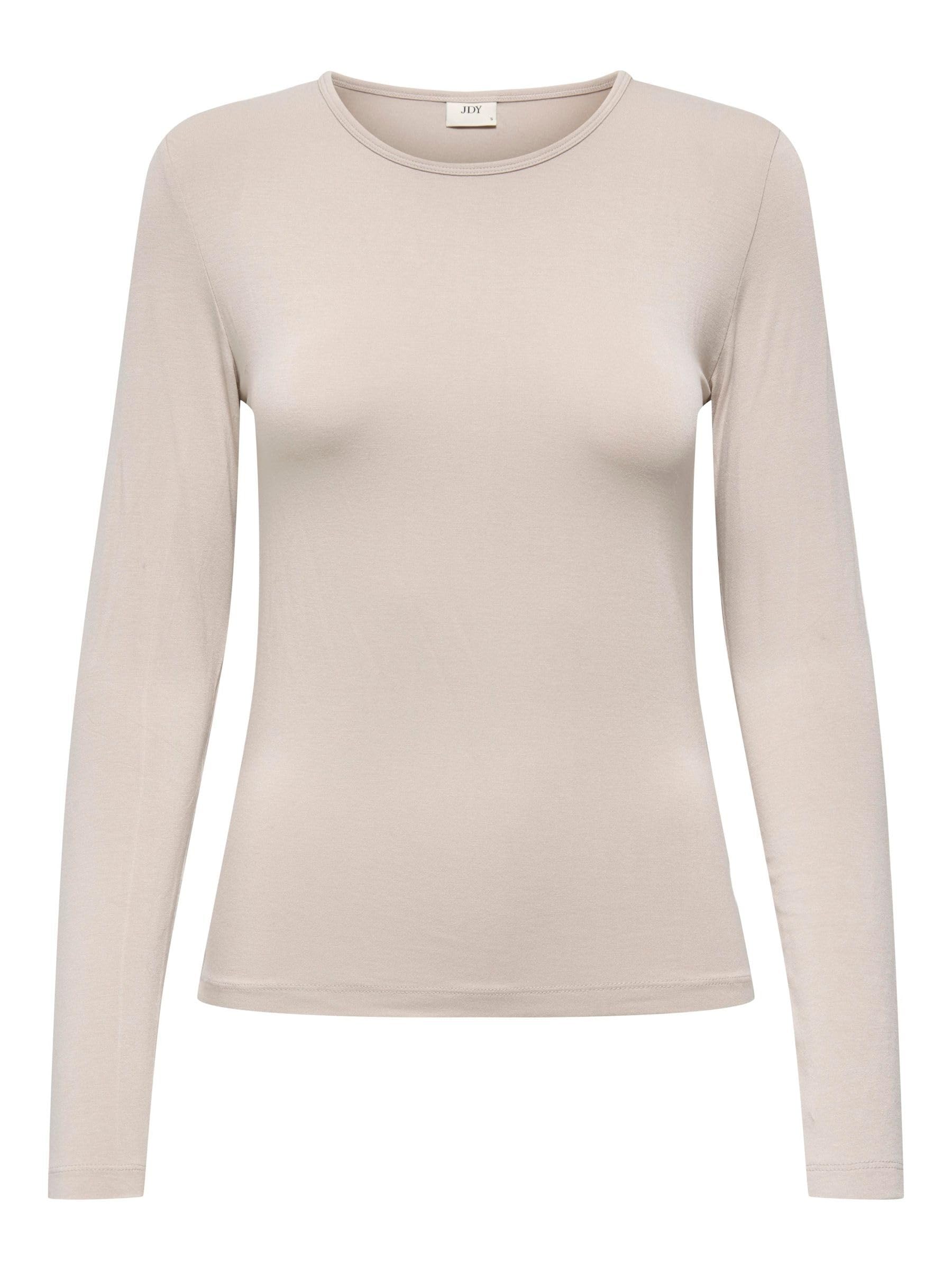 JdY Damen Langarmshirt Slim Fit Rundhals Elegantes Basic Oberteil