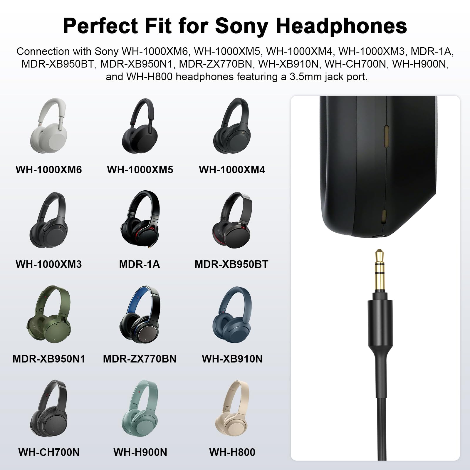 AGS Retail Ltd. Compatibele Audio-upgrade-vervangingskabel Voor Bose QC 25 Koptelefoon Zwart 15 M Audiokabel Met 35 Mm 25 Mm Audio Aansluitingen Audioaccessoires