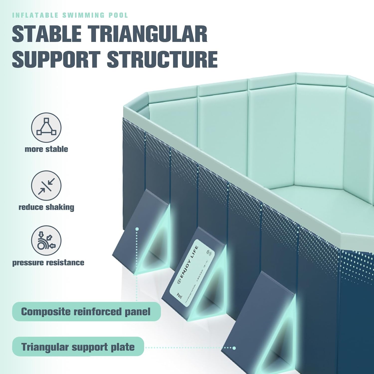 UPWELL Non Inflatable Outdoor Pool for Kids, Adults & Pets Foldable Hard Plastic Swim Tub with Quick Drain & Storage,Durable Splash Pool for Backyard Lawn Travel(113" x 66" x 20")