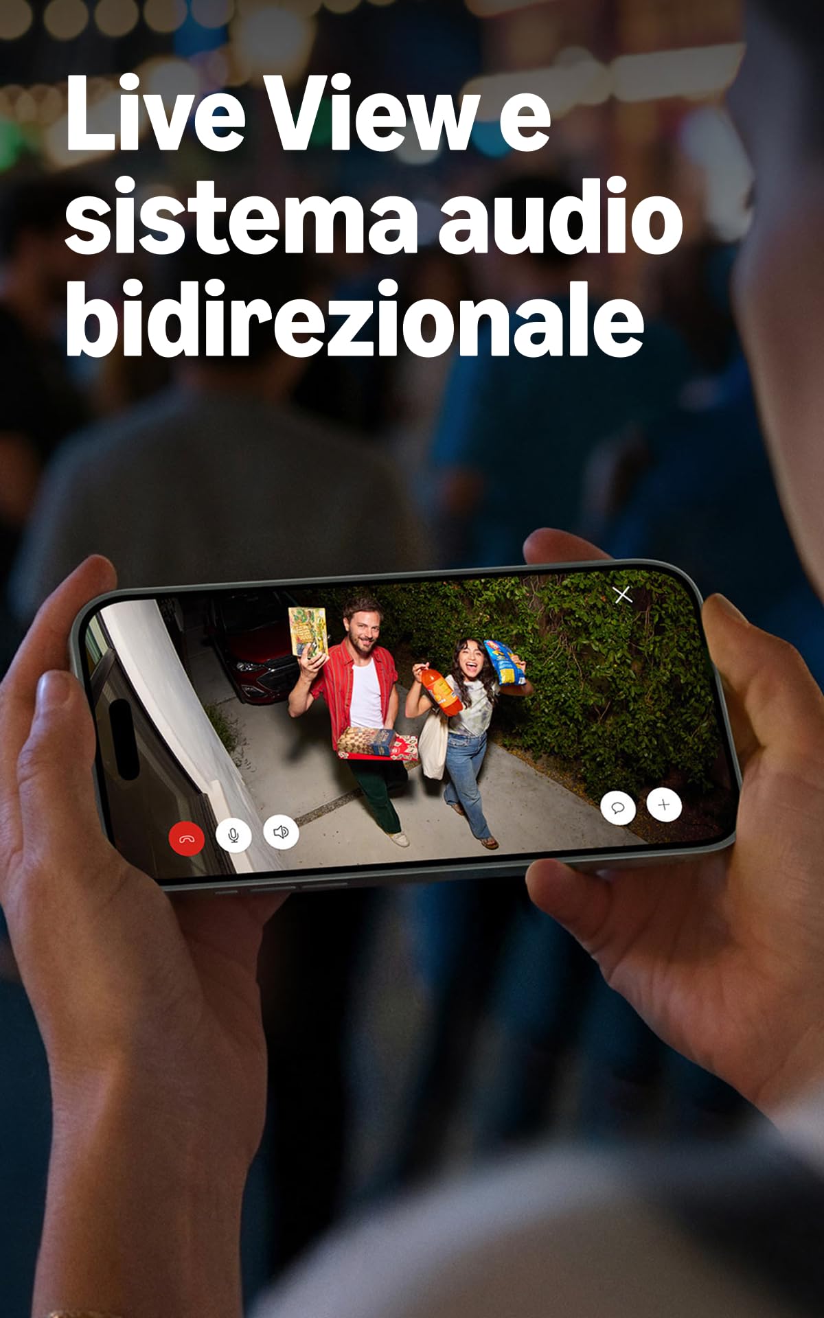 Ring Videocamera con faretti (Spotlight Cam), a batteria (ultimo modello), video Retinal 2K , zoom 6x, faretti attivati dal movimento, prova gratuita di 30 giorni del piano di abbonamento Ring