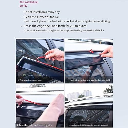 Miniatura 7 de munirater Reemplazo de deflector de protección contra la lluvia para Subaru WRX STI JDM 2015-2019