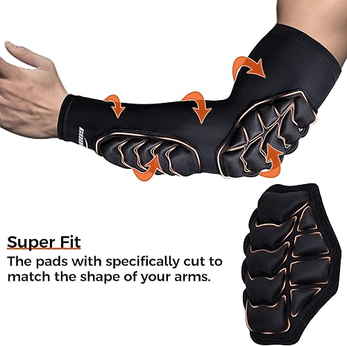 Miniatura 6 de COOLOMG Almohadillas acolchadas para el antebrazo y el codo, soporte de protección para jóvenes, niños y adultos, 1 par