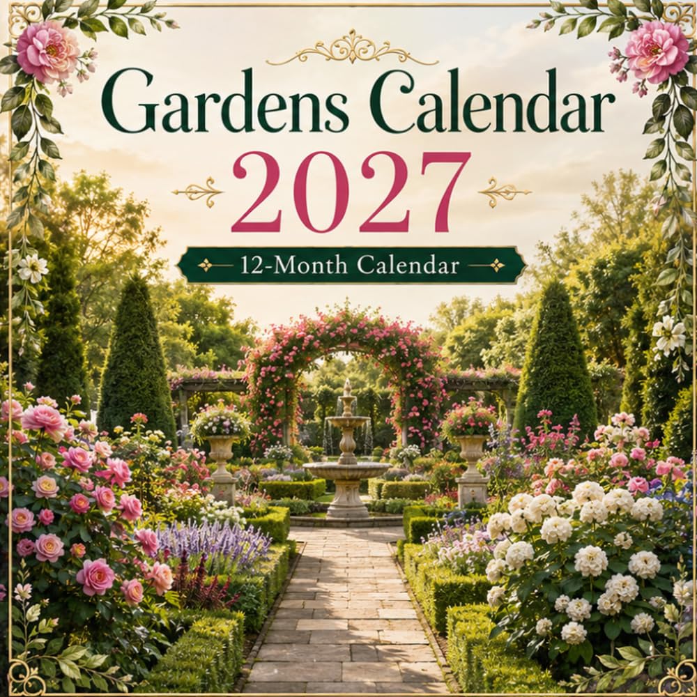 Gardens 2027 Calendar: 12 Months of Beautiful Flowers, Landscapes, and Nature Garden Photography