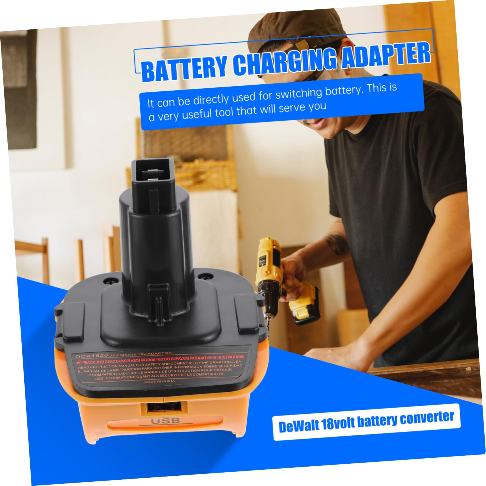 Angoily 2juegos Adaptador de Batería de Iones de Litio Cargador Convertidor para Batería Li-Ion Conector de Alimentación para Herramientas Eléctricas