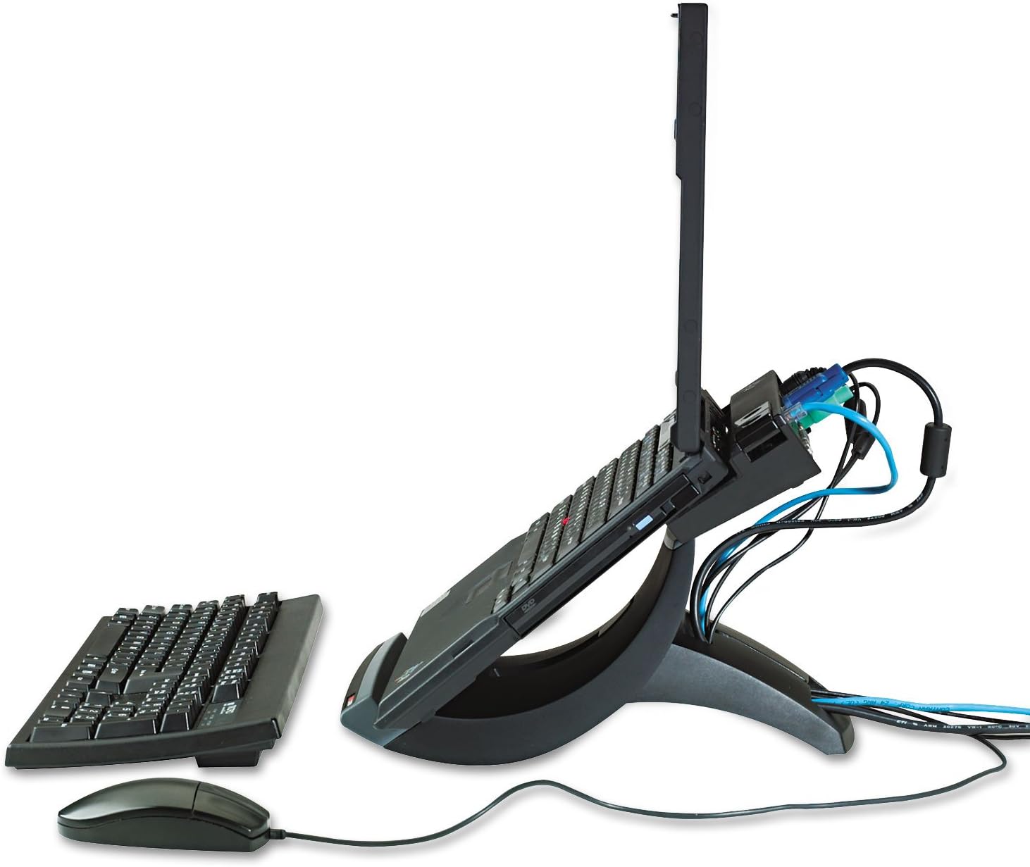 LX550 Vertical Notebook Computer Riser, Cable Management, 9x12x6 1/2-9 1/2, Black