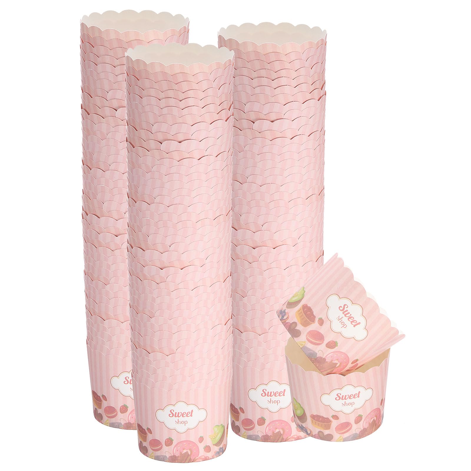 QUARKZMAN 150pz Pirottini da Forno in Carta 6oz Pirottini Rosa Dolce