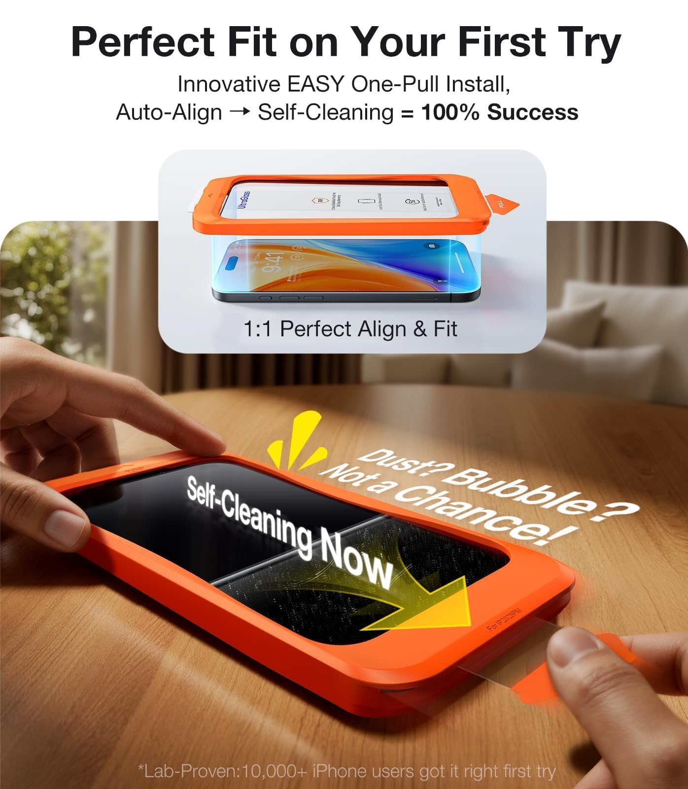 UltraGlass Top 9H+ Glas für iPhone 14 Pro Displayschutzfolie Panzerglas [Längste Haltbarkeit & Militärqualität Bruchsicher] Displayschutzfolie 14 Pro Vollständige Abdeckung, Anti-Fingerabdruck, 2