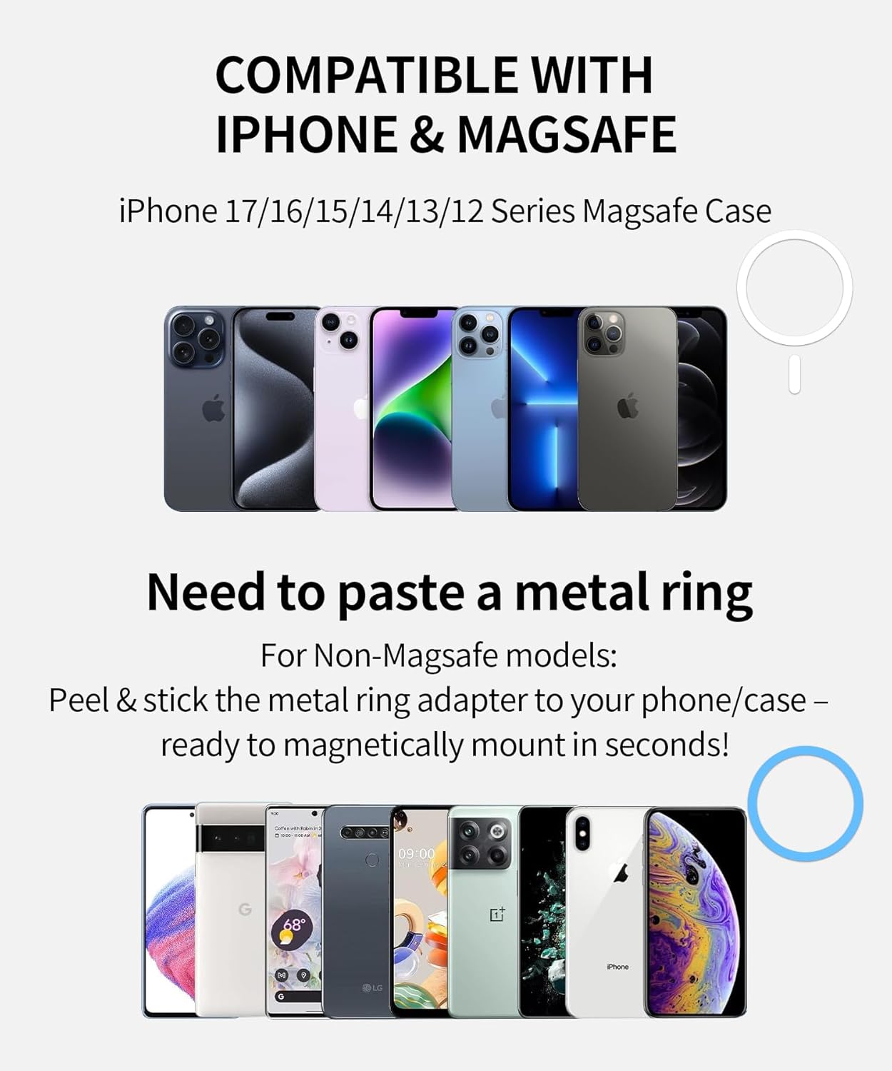 MaserWeller Car Phone Holder for 2021-2024 Chevrolet Suburban/Tahoe/GMC Yukon/Yukon XL Accessories 10.2-inch Screen Fixed Clip, 360° Rotation Phone Mount Compatible with MagSafe, Cell Phone Holder - Image 7