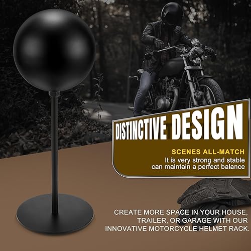 Miniatura 7 de motofans Soporte de metal para casco de rotación, soporte de metal de rotación, soporte de escritorio para casco de motocicleta, gorras, sombrero y