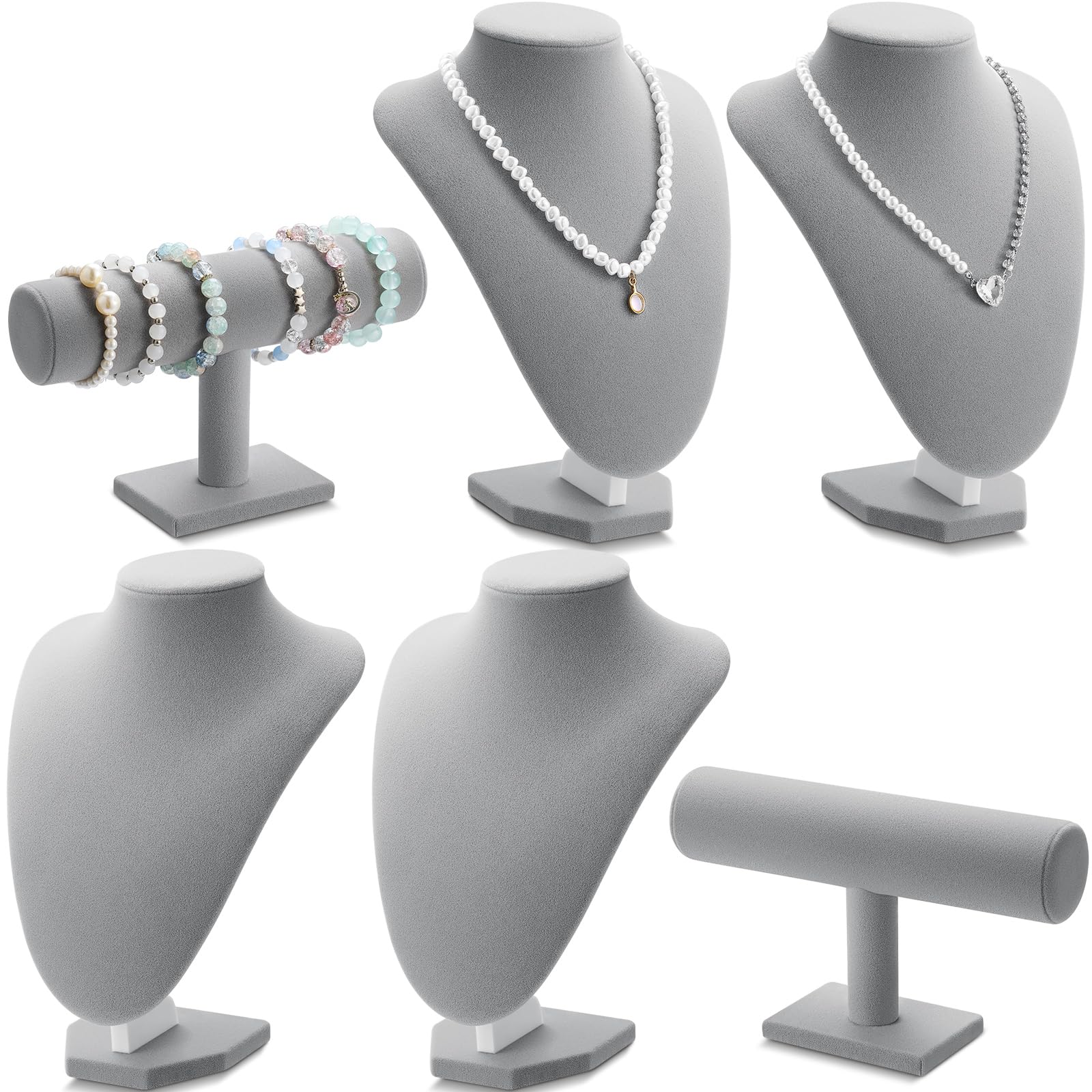 Photo 1 of Huquary Gray Velvet Jewelry Display Set