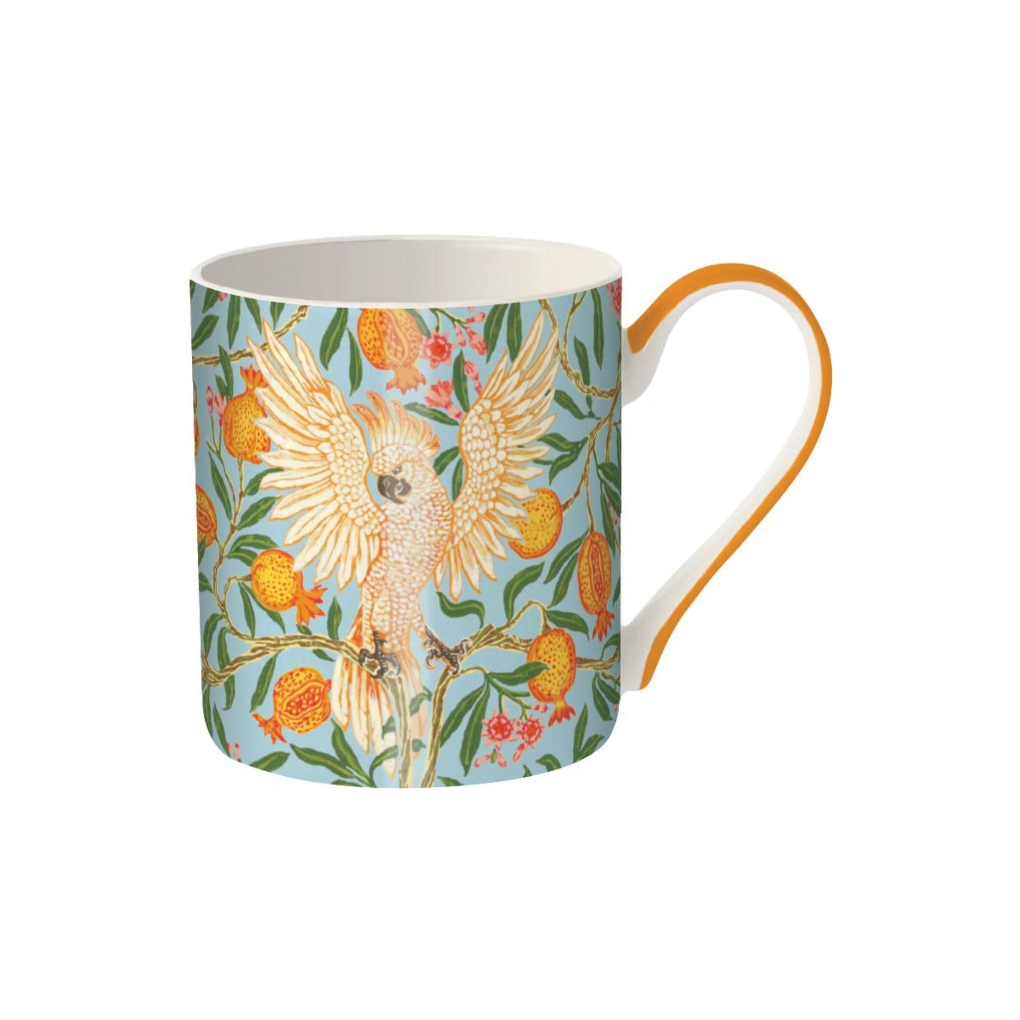 Museums & Galleries Fine Bone China Mug - Stylish 'Cockatoo and Pomegranate' Design by Walter Crane- V&A Collection Tea and Coffee Mug - Premium Quality Gift for The Home and Kitchen