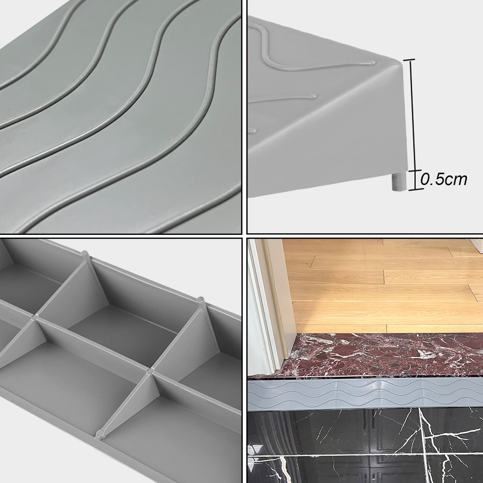 Rampa de umbral portátil para interiores para puertas, rampa para silla de ruedas y bordillos con elevación de 1 a 10 cm, ideal para bicicletas, scooters, equipaje y robots de barrido