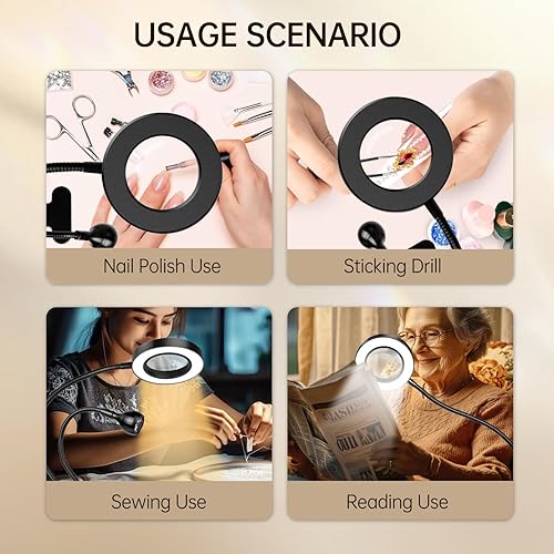 Miniatura 6 de AORAEM Lámpara LED de uñas U V, luz de gel de 3 W, lámpara flexible de cuello de cisne, secado rápido, esmalte de gel de doble cabeza, luz de curado