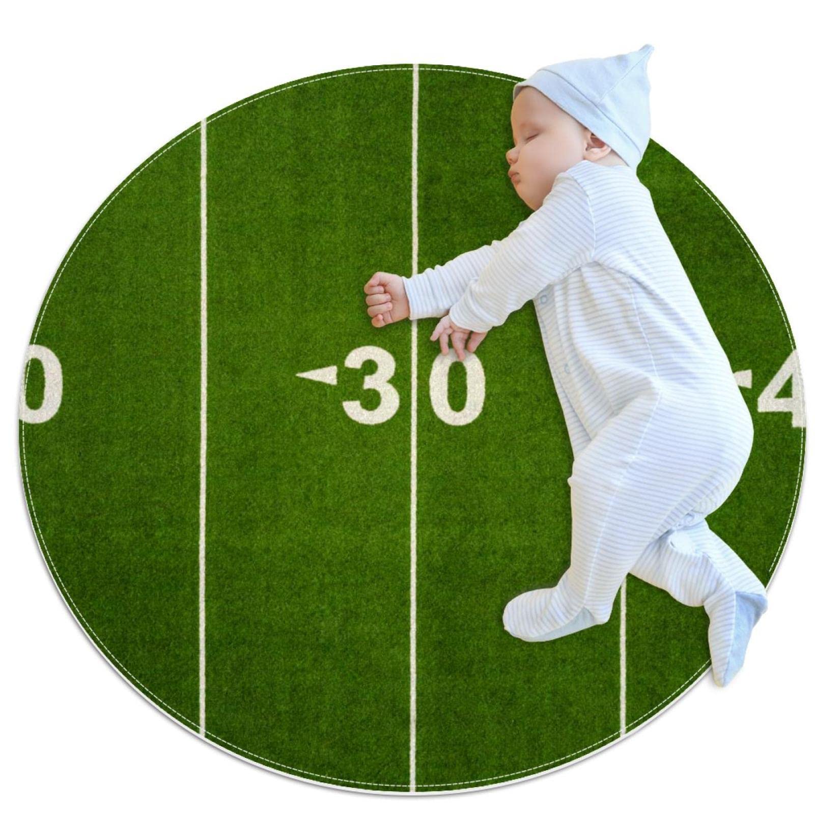 Tapis de salle de bain antidérapant rond 1m pour chambre et canapé salon
