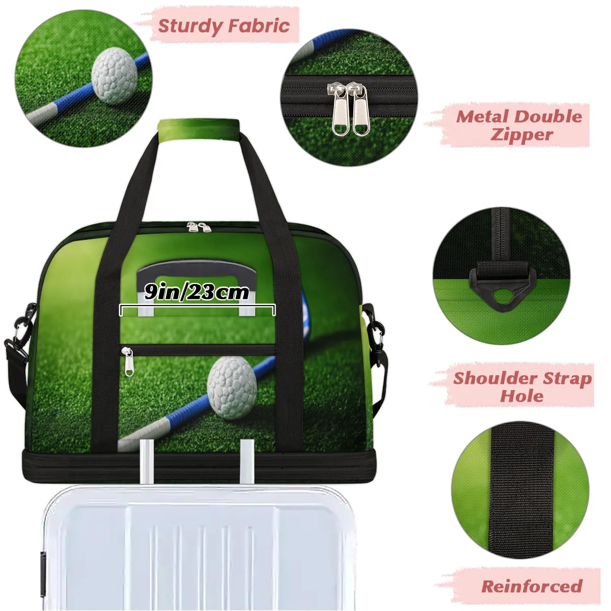 Sac de voyage pour balles de hockey pour homme et femme, sac de week-end, sac fourre-tout pliable et séparé, 47 l pour sport, gym, yoga, couleur, 47 L, Organiseur de sac