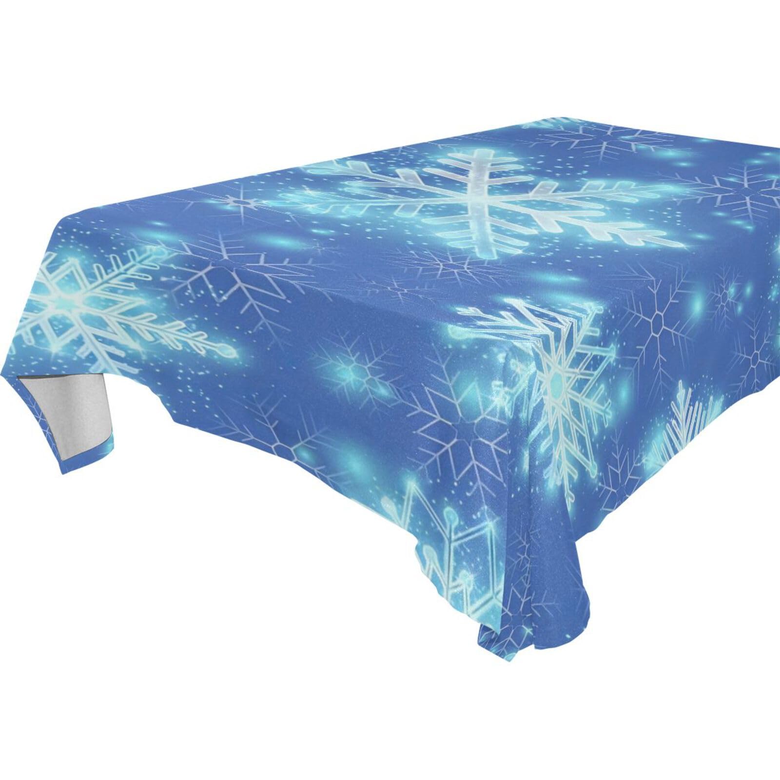 Nappe de Noël flocon de neige pour repas romantique en intérieur et table de camping