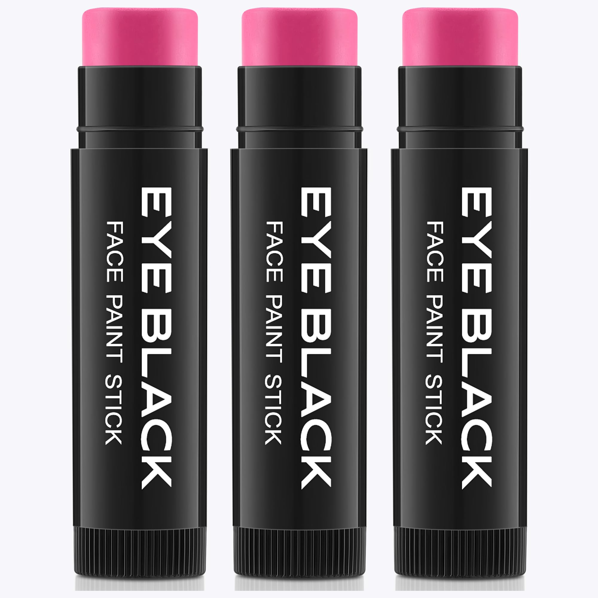 3PCS Pink Eye Black Stick, PRO Pink Face Paint Stick,Anti-Glare Under Eye Sports Grease for Baseball Softball Soccer Athletes Sports Training, Vegan