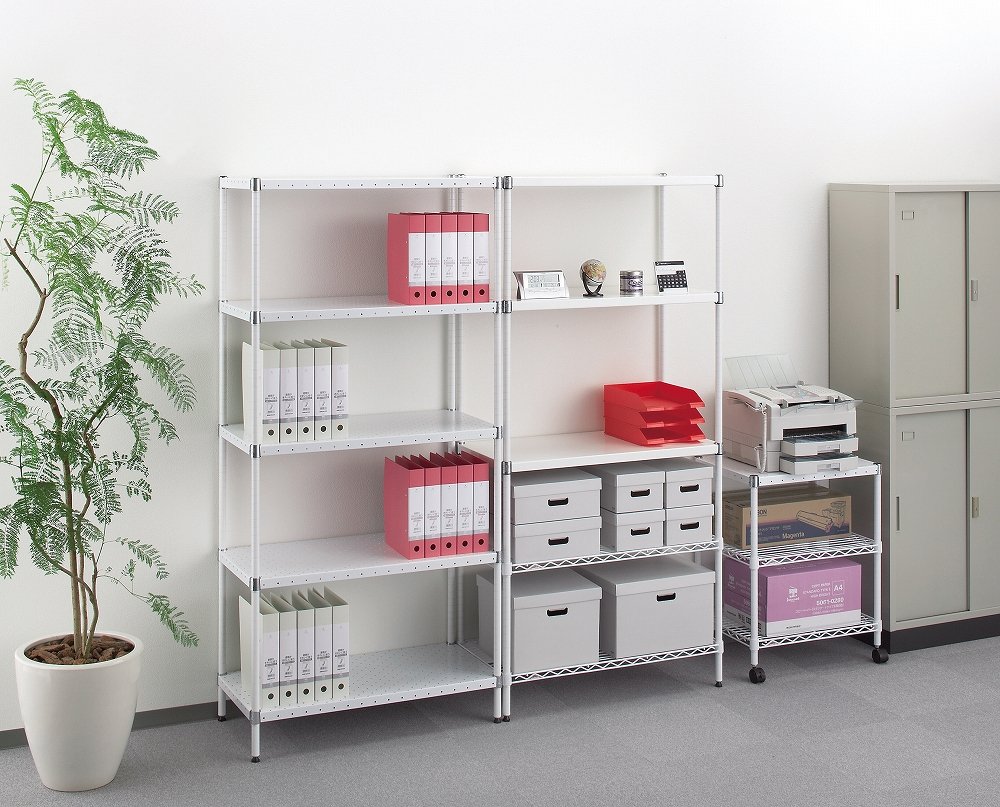 八6538] エレクター パンチングシェルフ ホワイト 750X450㎜ Amazon