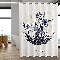 Vista 17 de Cortina de ducha de arte LaCyan (Irises Grande)