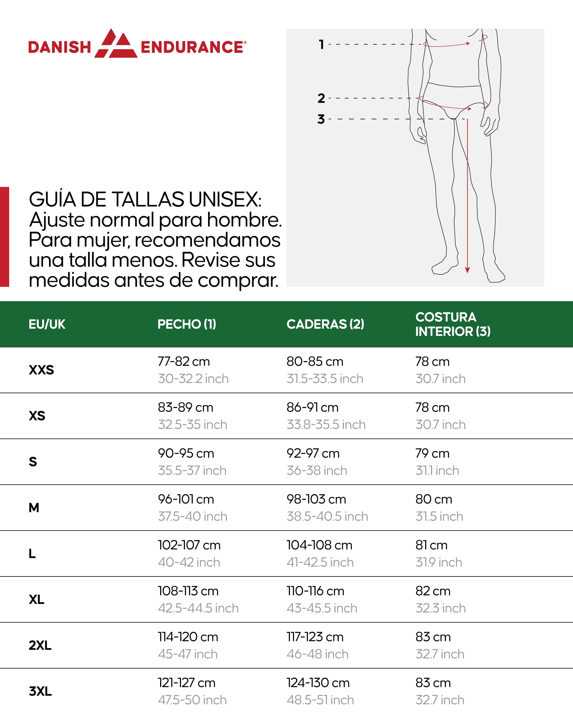 DANISH ENDURANCE Conjunto Térmico Unisex Camiseta y Pantalón Material Reciclado 2 Pack