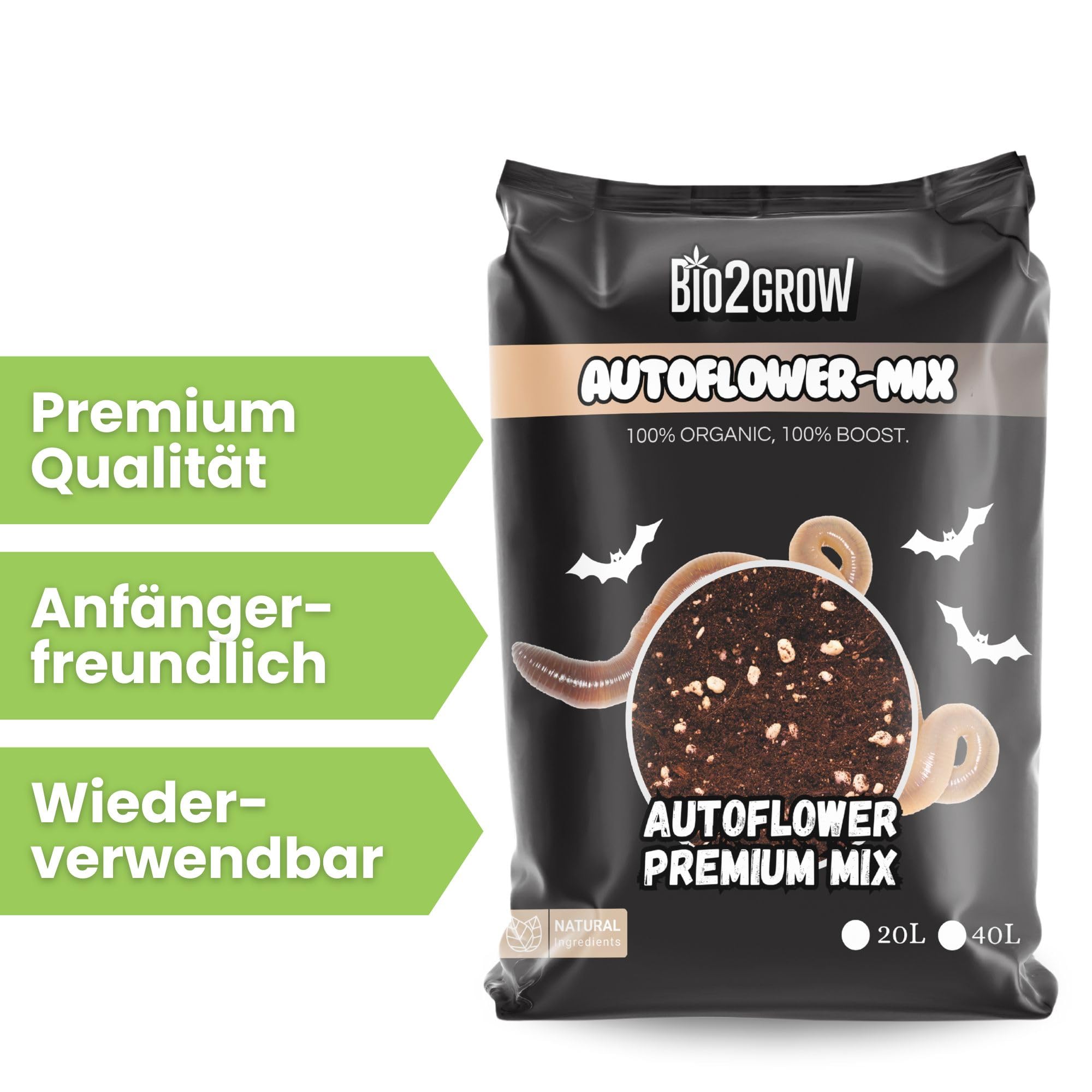 Autoflower Mix 80 Liter - Automatik Indoor & Outdoor Blumenerde für Pflanzen Leichte Mischung Gemüse Anbau Supermix