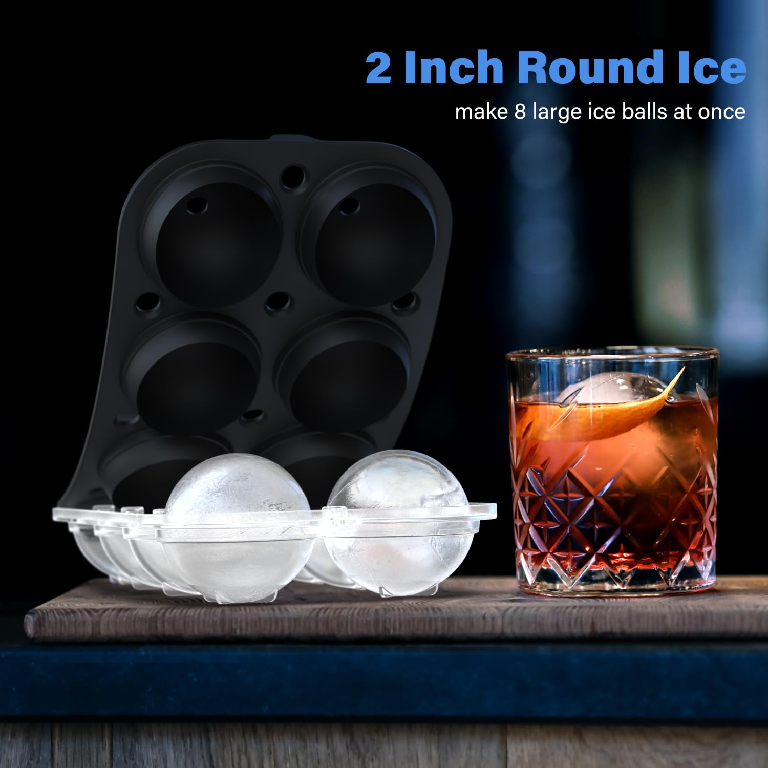 Große Eiswürfelform für Whiskey: Eiswürfelbereiter für Cocktails - Große Eiswürfelformen für Whisky Eiskugel - Big Ice Cube Maker für Bourbon Square Ice