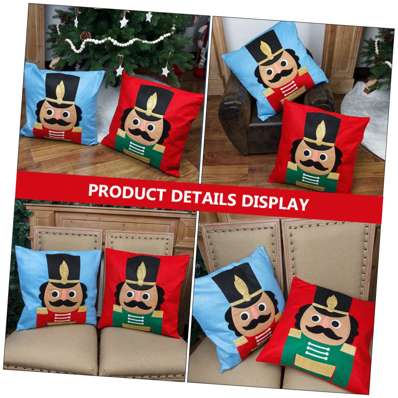 MAGICLULU 3 Set Di Comode Federe Per Cuscini Quadrati Per La Casa Decorazioni Per Cuscini Per Le Feste Federe Per Cuscini Natalizi Federe Per Cuscini A Tema Natalizio 2 Pezzi*3