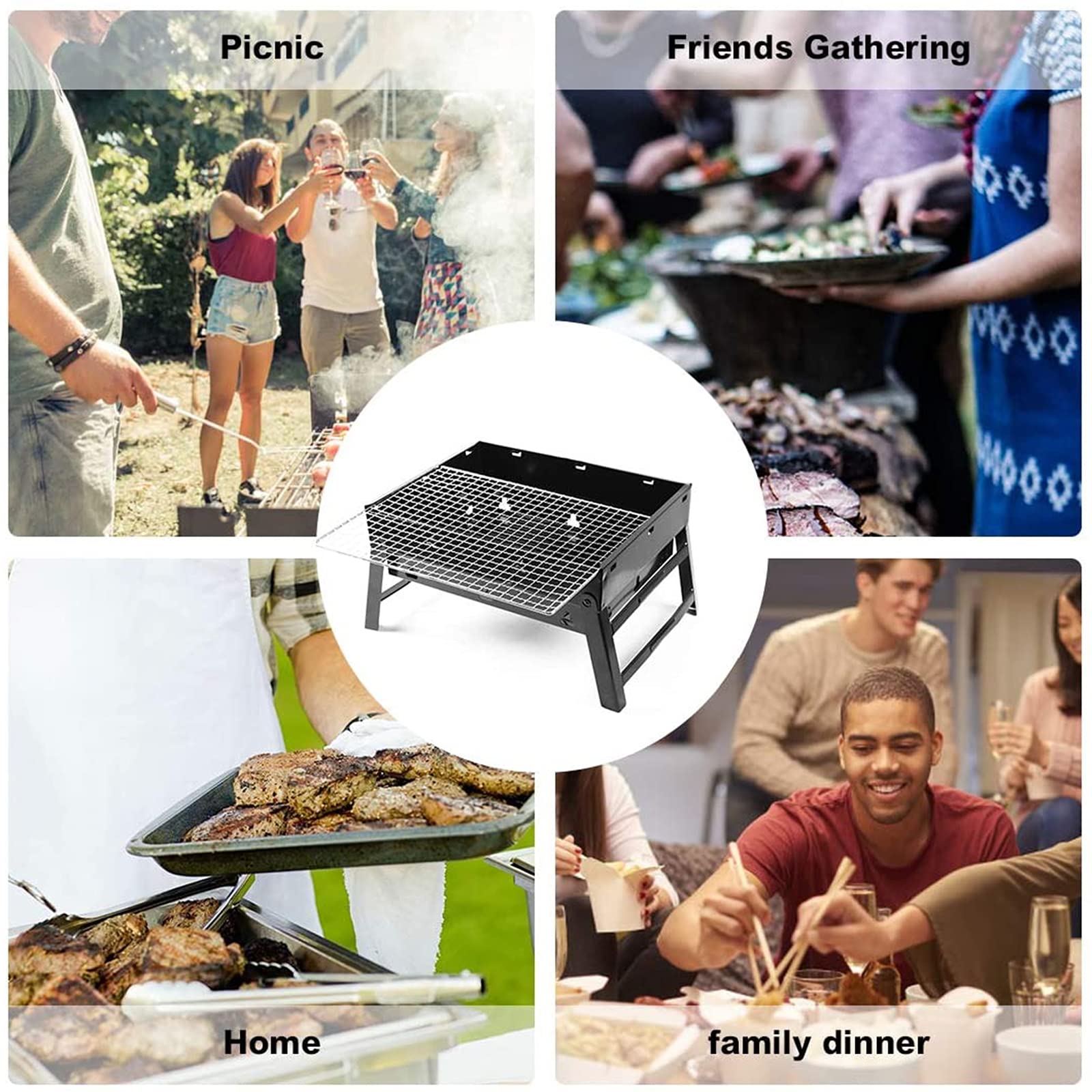 Grill do grillowania, przenośny i składany grill na stół z węglem drzewnym, na zewnątrz, grill, do ogrodu, na taras piknikowy, na kemping, podróże, S
