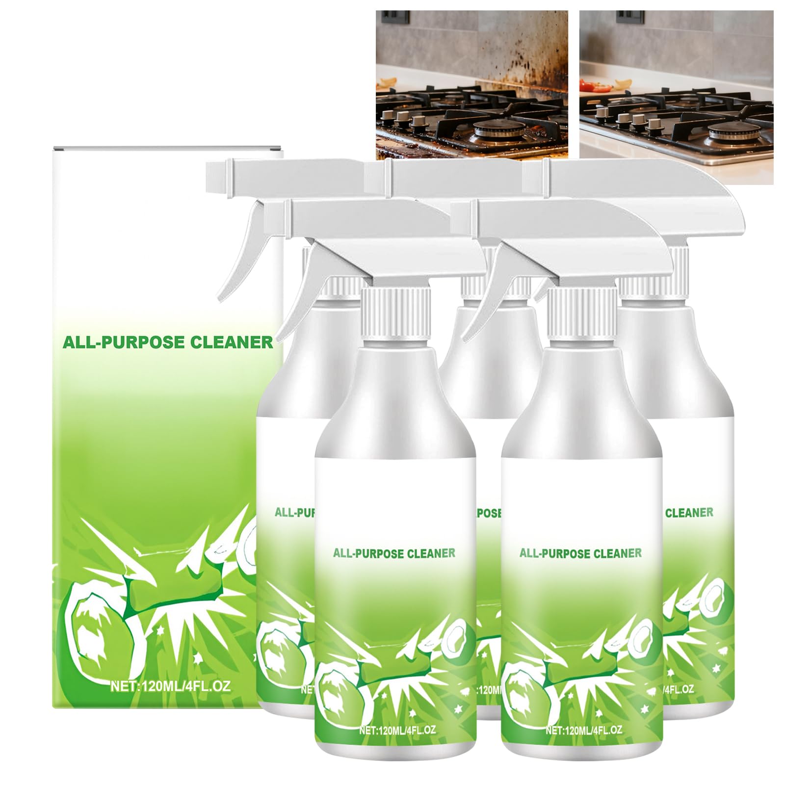 Mehrzweck-Reinigungsspray, Geeignet Für Bad Und Küche, Kraftvolles Reinigungsspray Für Verschiedene Oberflächen, Entfernt Seifenreste, Schmutz Und Wasserflecken Fliesen, Waschbecken Armaturen (5pcs)