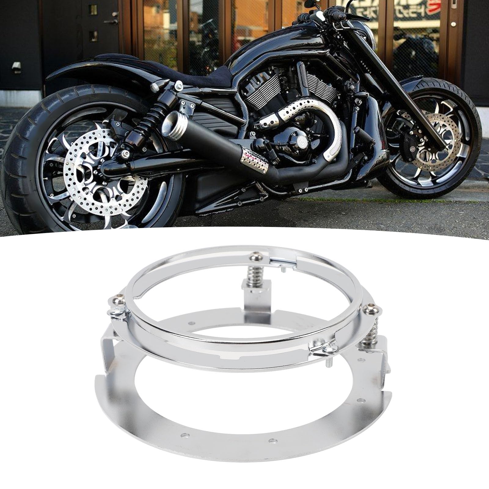 Universal-Halterung für Scheinwerfer, 14,5 cm, feste und stabile Befestigung für Autoscheinwerfer, Motorrad, Halterung aus Eisen mit integrierter Feder