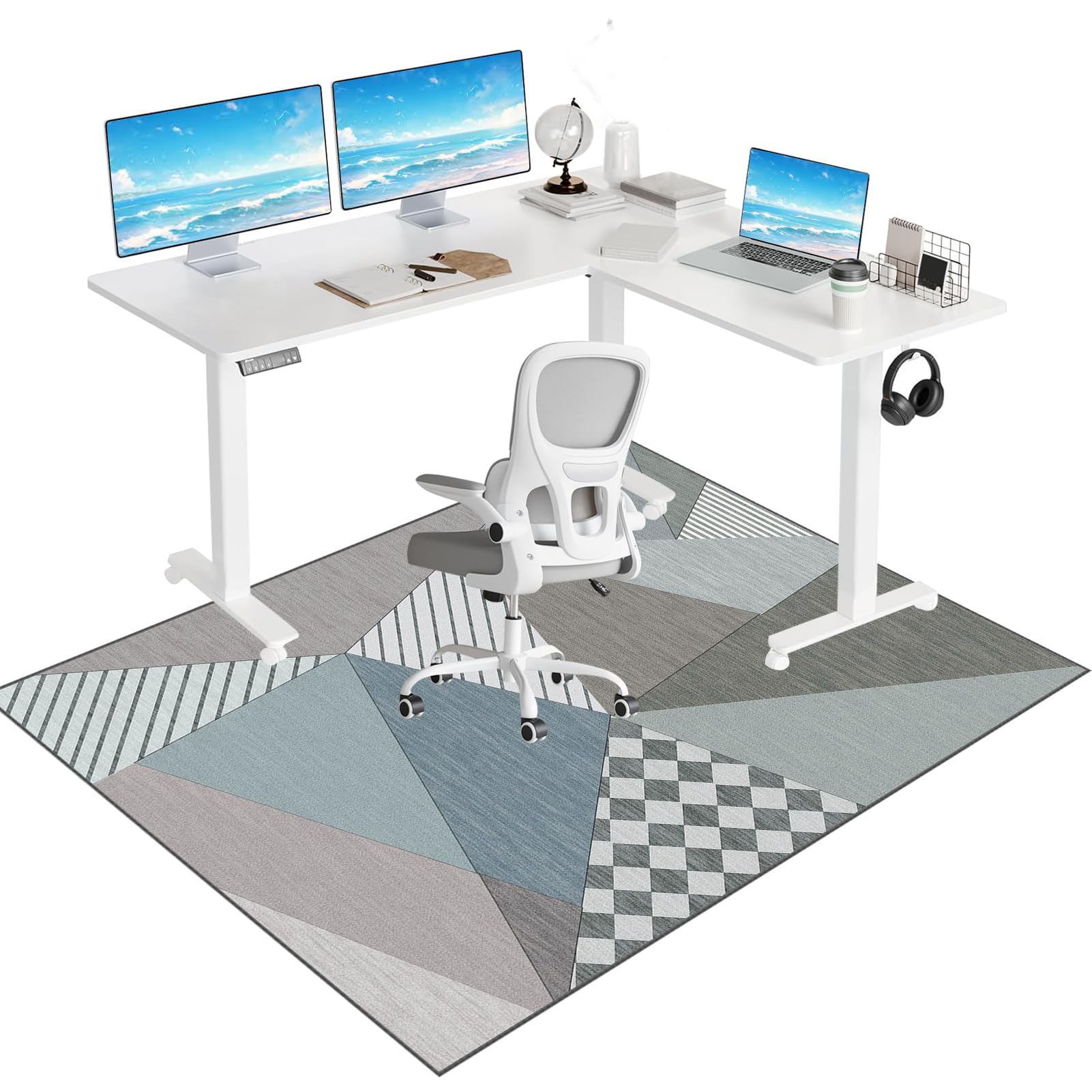 Office Chair Mat for Hard Wood Floors, Heavy Duty Anti-Slip Hardwood Floor Protector Rug, Carpet Protector Mat Easy Clean, Gaming Chair Mat for Carpet Floors, Desk Chair Mat for Carpet 90 x 140 cm โ image 1