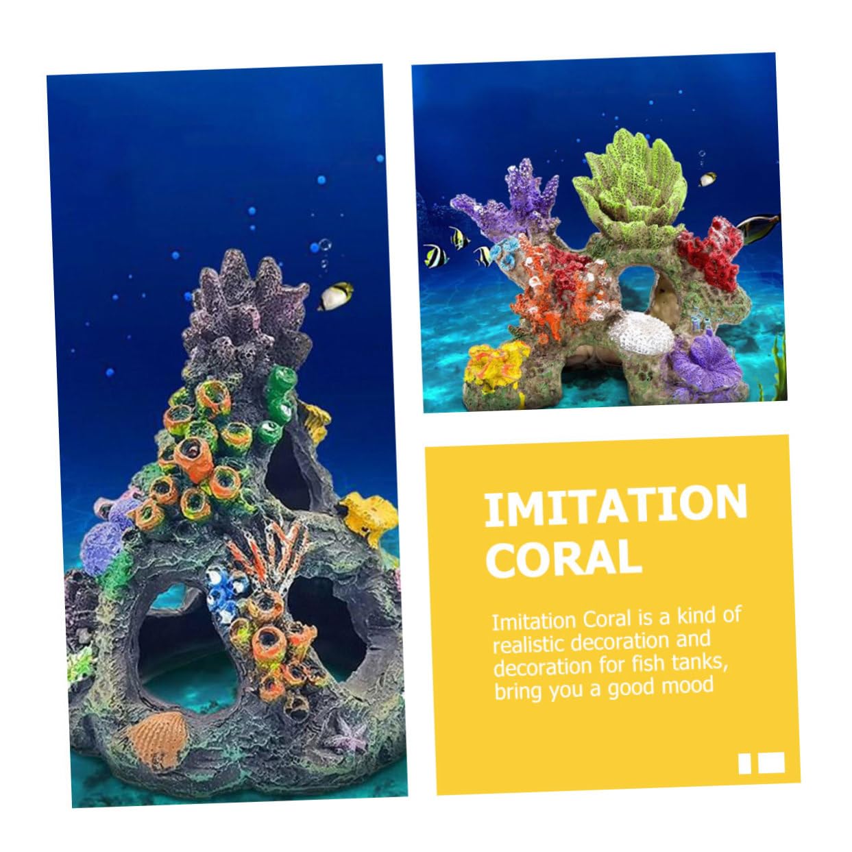 LIOOBO 2piezas Decoración De Acuario Coral Artificial para Peceras Adorno Simulación De Coral para Paisajismo Submarino y Ocultación Tanques De Peces
