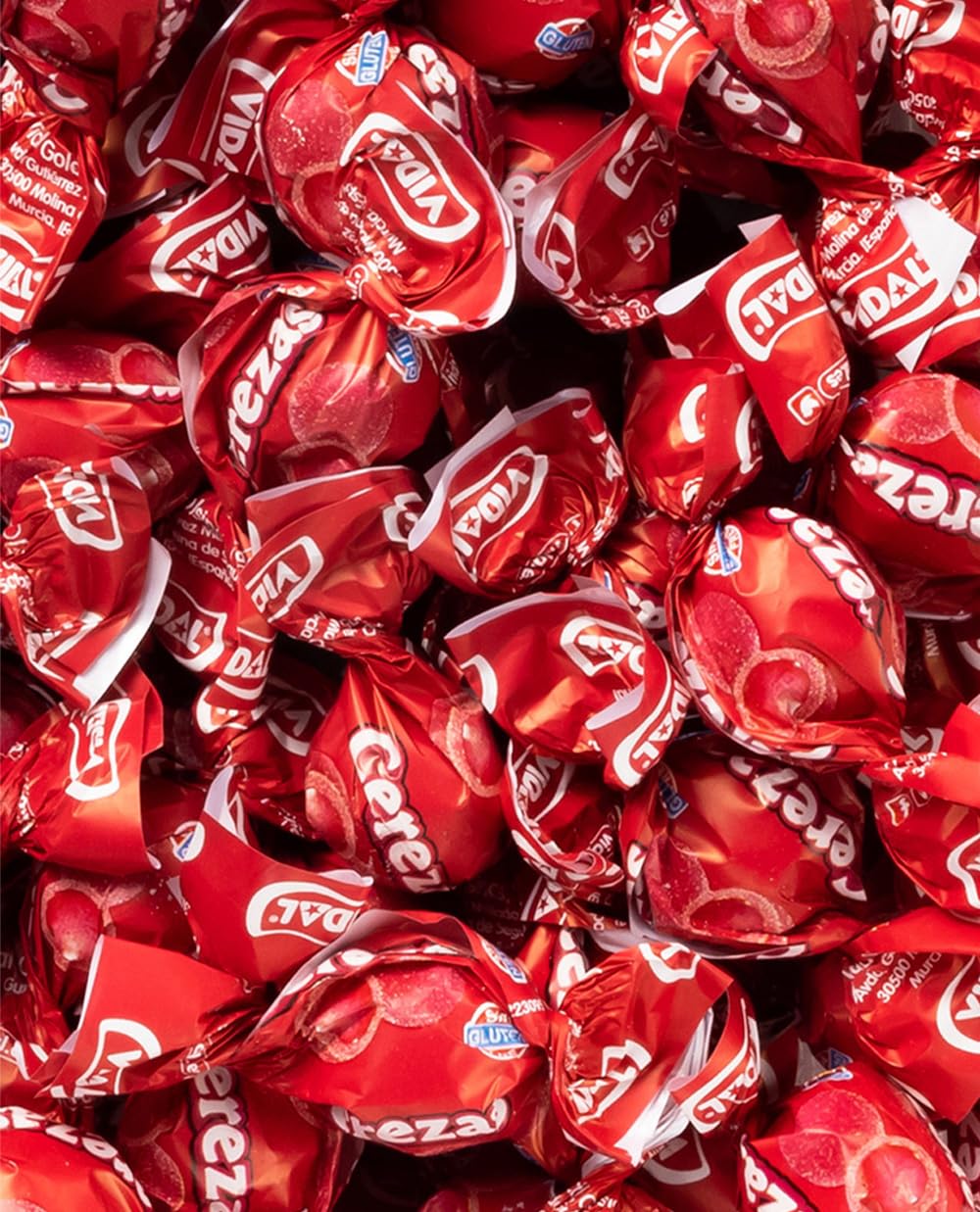 Vidal Golosinas Cherries Caramelo de goma grageado sabor cereza Bolsa 200 unidades