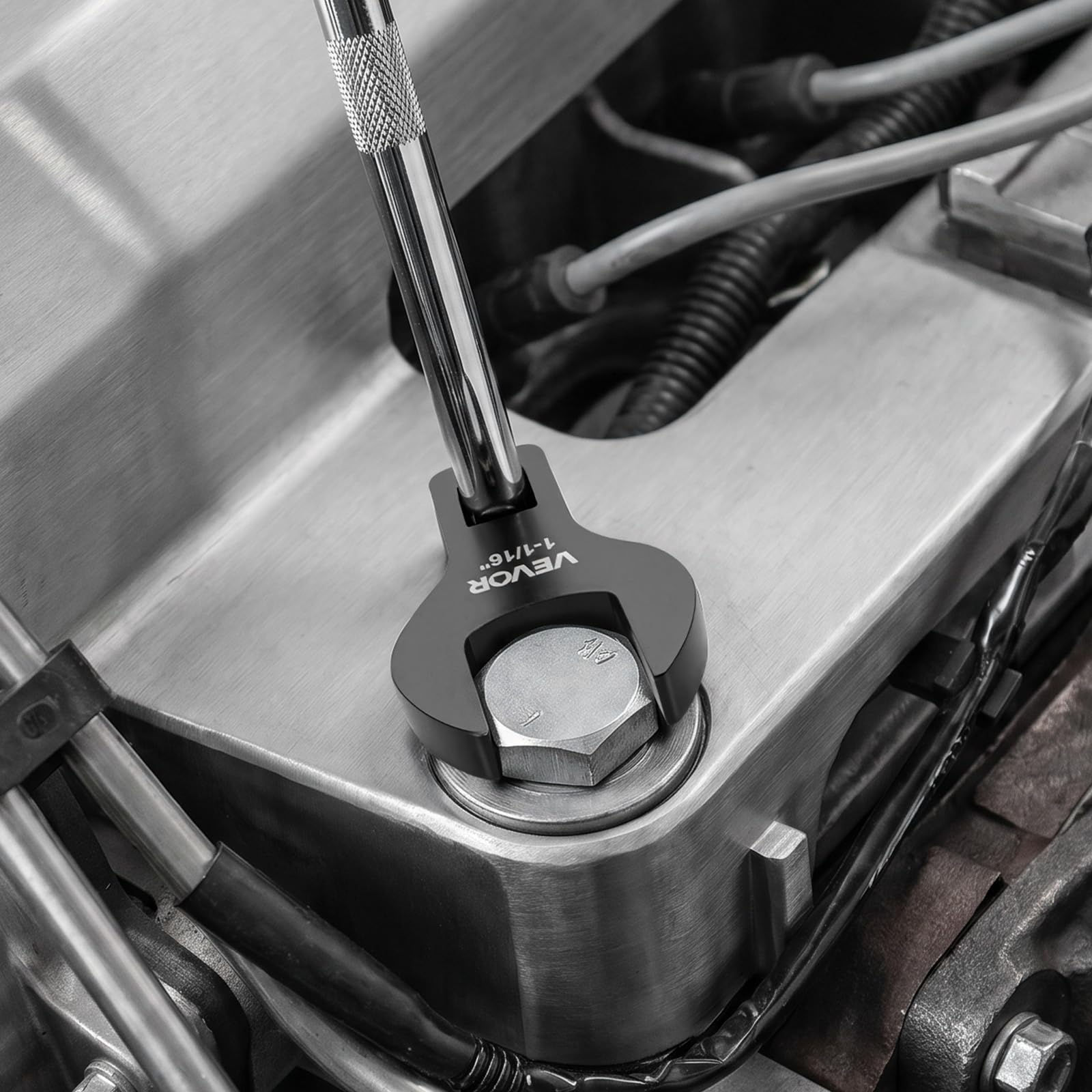 VEVOR Set Chiavi per Dadi Svasati per Auto, Chiavi a Forcella Aperta Attacco 1/2", 14 Pezzi SAE da 1-1/16" a 2", Acciaio Lega 40Cr, con Doppia Marcatura Dimensioni e Vassoio, per Furgoni Autoveicoli